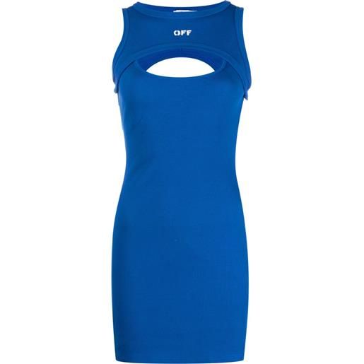 Off-White abito off stamp corto a coste - blu