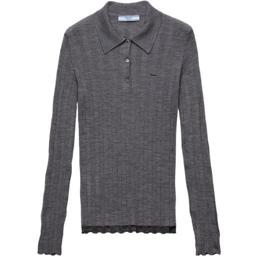 Prada wool polo sweater - grigio