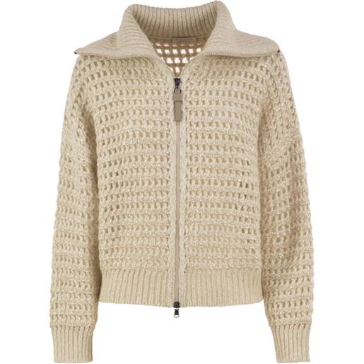 Brunello Cucinelli cardigan con paillettes - toni neutri