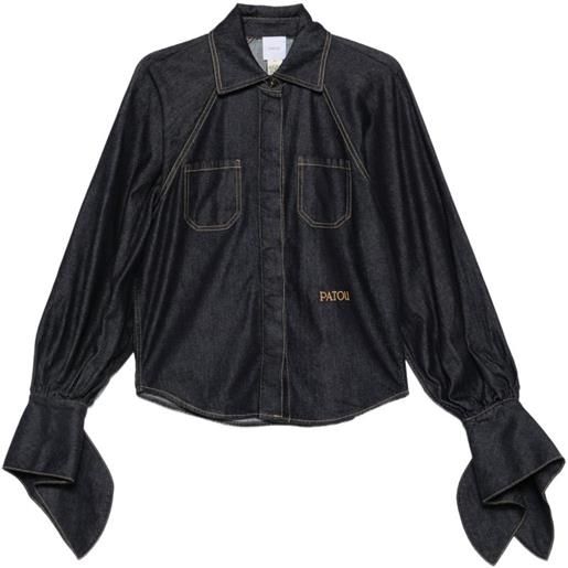 Patou blusa denim con nodo