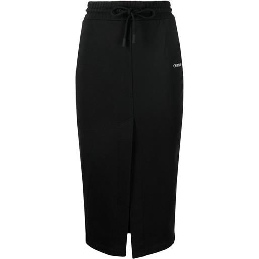 Off-White gonna a matita con coulisse - nero