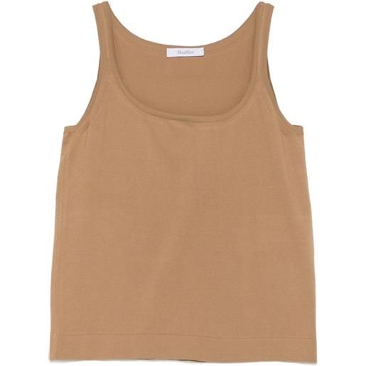 Max Mara canotta pumano con scollo ampio - toni neutri