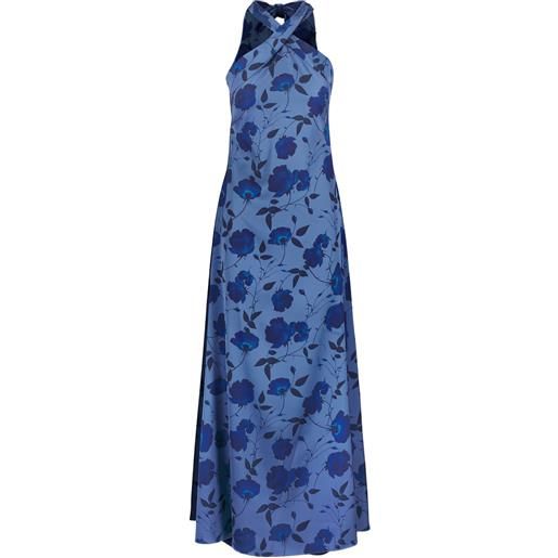 Sachin & Babi abito lungo a fiori con scollo all'americana - blu