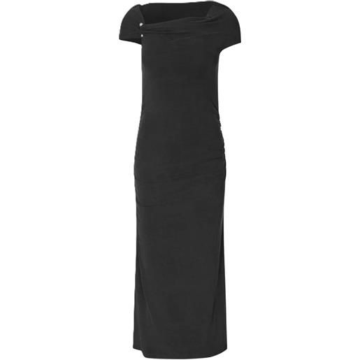 STINE GOYA one shoulder draped midi dress