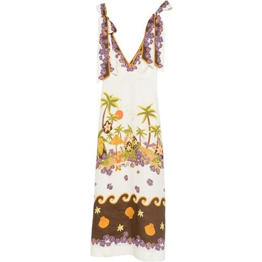 ALEMAIS abito midi island cove ballet - bianco