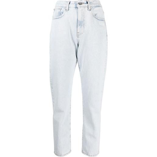 Off-White jeans dritti crop - blu