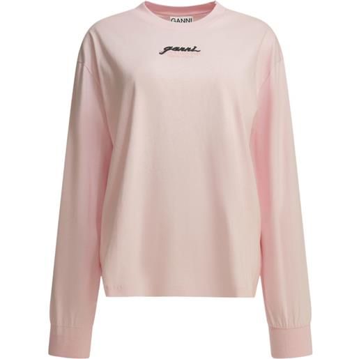 GANNI t-shirt con stampa - rosa