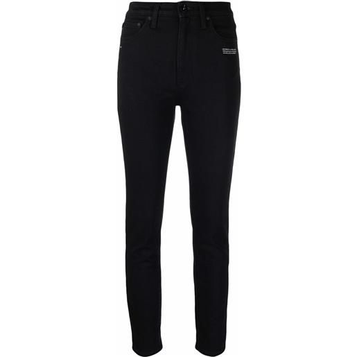 Off-White jeans skinny con stampa - nero