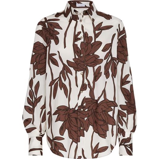 Brunello Cucinelli camicia a fiori - bianco