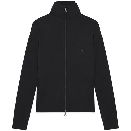 Courrèges giacca con applicazione logo - nero