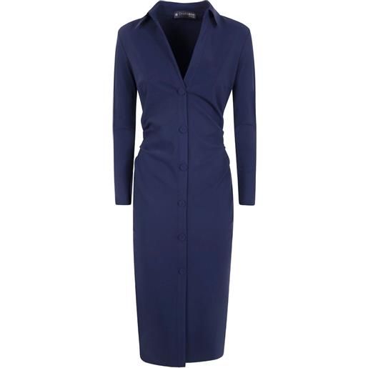 CHIARA BONI La Petite Robe abito midi taima con ruches - blu