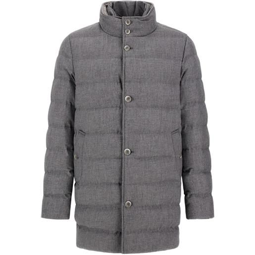 Herno cappotto trapuntato in misto lana - grigio