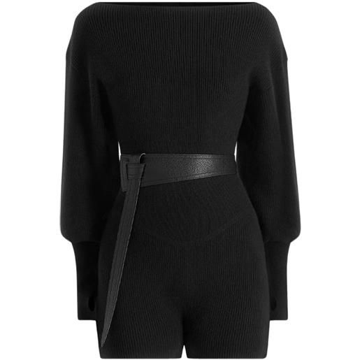 Manière De Voir tuta corta raya in maglia con spalle scoperte - nero