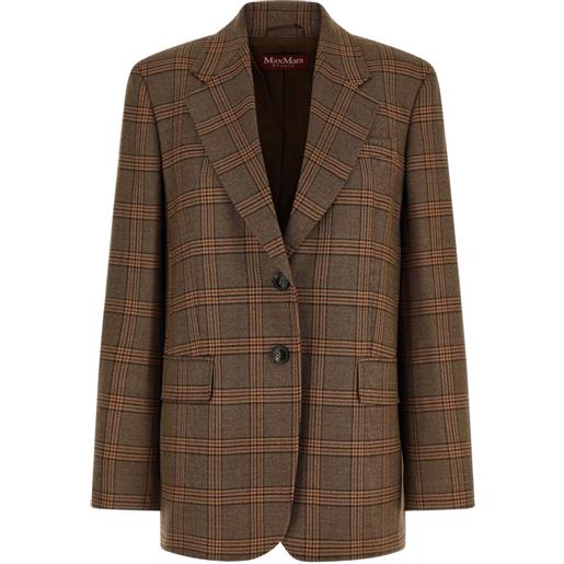 Max Mara blazer mst. Alca a quadri in lana - marrone