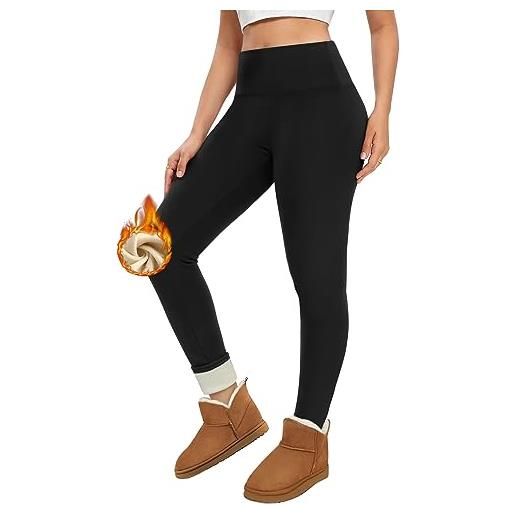 Voqeen leggins felpati donna leggings elastici morbido invernali termici donna collant felpati termiche a vita alta