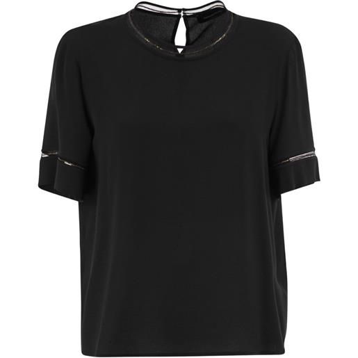 Fabiana Filippi blusa con finiture ricamate - nero