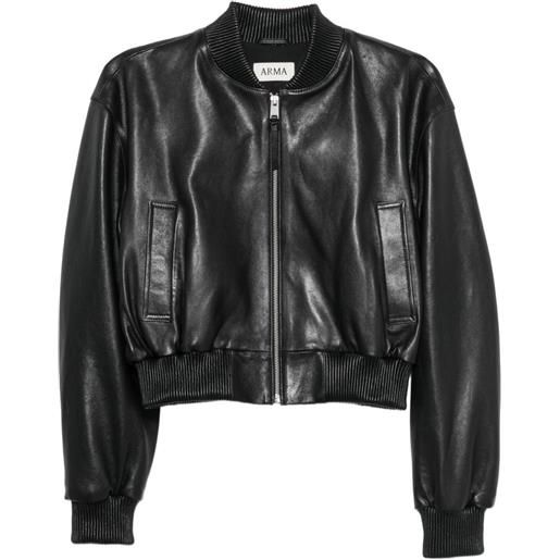 Arma bomber hannan in pelle - nero
