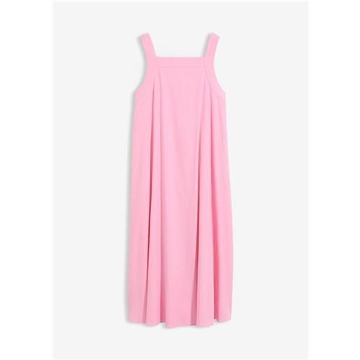 bonprix abito lungo in misto lino con dettaglio annodato dietro-rosa