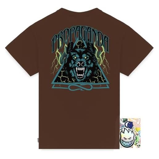 PROPAGANDA t-shirt triangle wolf maglia manica corta uomo originale 2025 +10 stickers skateboard