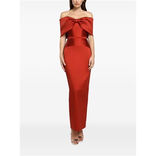 CRISTALLINI syra off-shoulder maxi dress - rosso