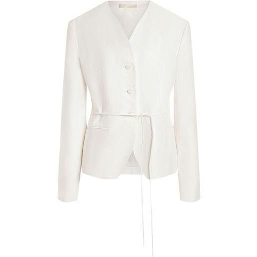 12 STOREEZ giacca aurelia con scollo a v - bianco