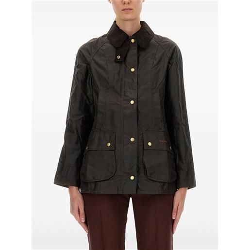 Barbour giacca cerata con bottoni - marrone