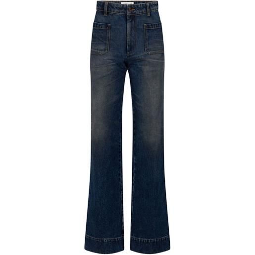 Victoria Beckham jeans alina con tasche applicate - blu