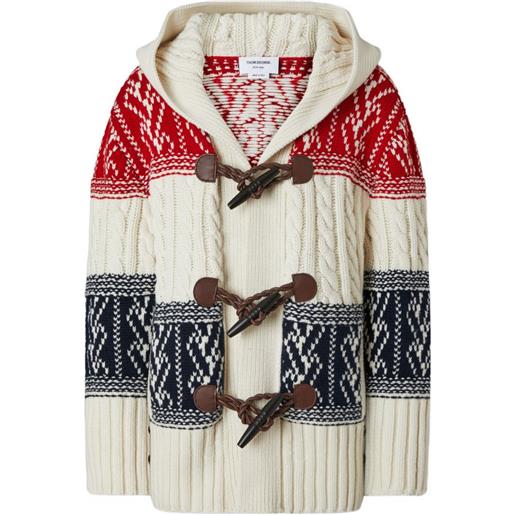 Thom Browne piumino chunky fair isle in cashmere jacquard - bianco