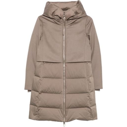 Duno padded-panel hooded coat - marrone