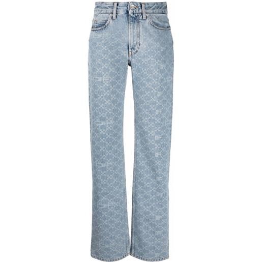 Off-White jeans dritti con stampa - blu