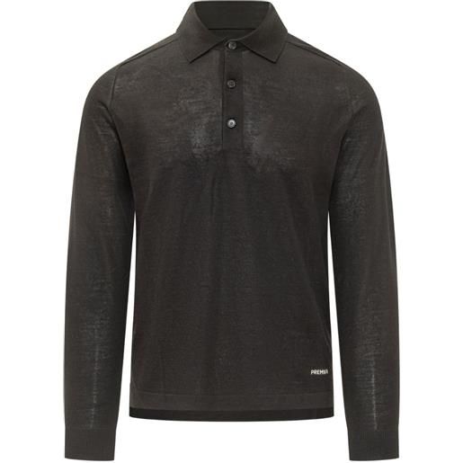 Premiata maglione stile polo a maniche lunghe - nero