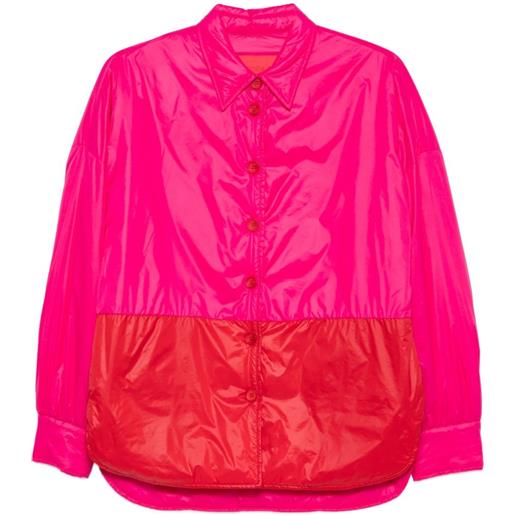 VIRGINIA BIZZI cappotto imbottito con design color-block - rosa
