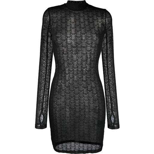 Philipp Plein abito corto con stampa - nero