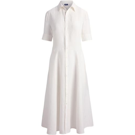 Polo Ralph Lauren abito lungo con bottoni - bianco