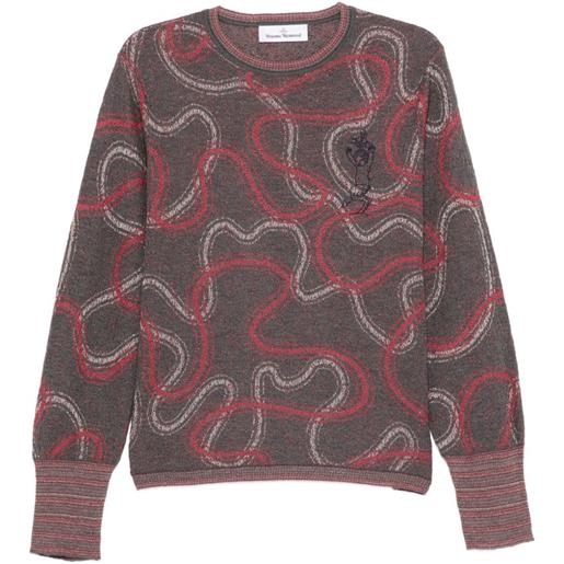 Vivienne Westwood maglione con ricamo orb - grigio