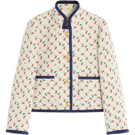Valentino Garavani caban con motivo cherrific jacquard - toni neutri