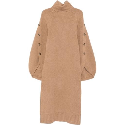 ZIMMERMANN abito midi a collo alto - marrone