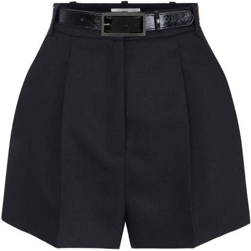 Elisabetta Franchi shorts in lana con cintura - nero