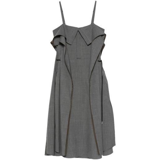 sacai abito midi smanicato - grigio
