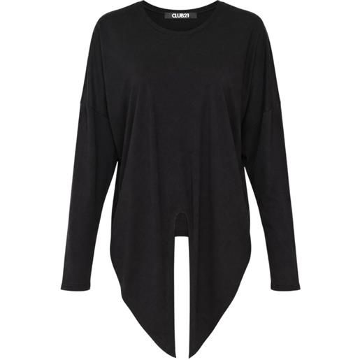 Club21 Collection top leni asimmetrico a maniche lunghe - nero