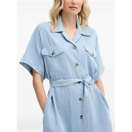 Mos Mosh abito midi gessato con cintura - blu