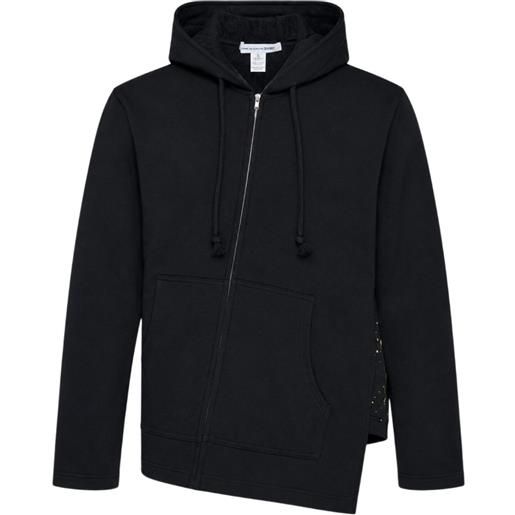 Comme Des Garçons Shirt felpa asimmetrica con cappuccio effetto schizzi di vernice - nero