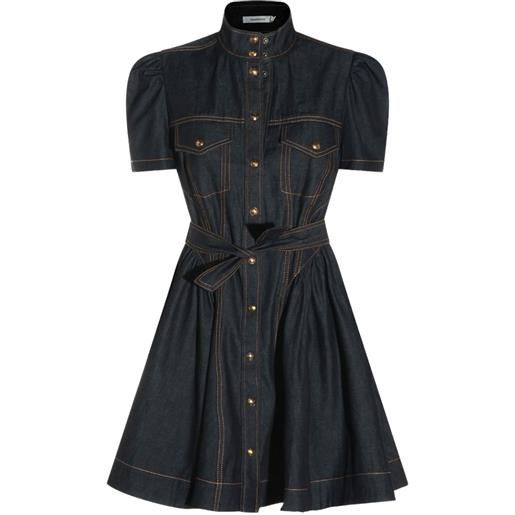 ZIMMERMANN abito denim con cintura - blu