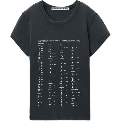 Alexander Wang t-shirt aderente ss con stampa hotfix - grigio