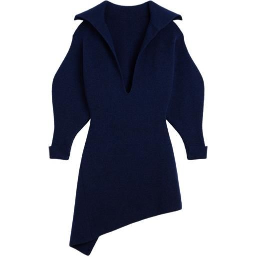 Givenchy abito midi in lana e cashmere - blu