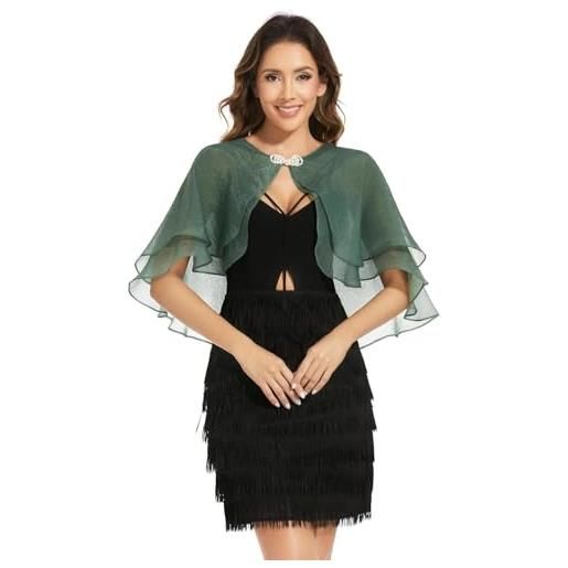 Generico mantelle in chiffon da donna, boleri festivi, scialli estivi trasparenti, leggeri e morbidi, eleganti coprispalle da sposa, sciarpe e scialli per abiti. 