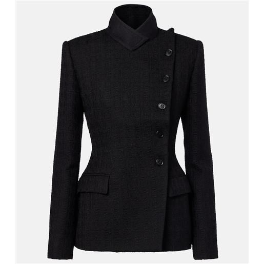 McQueen giacca in tweed di lana e mohair