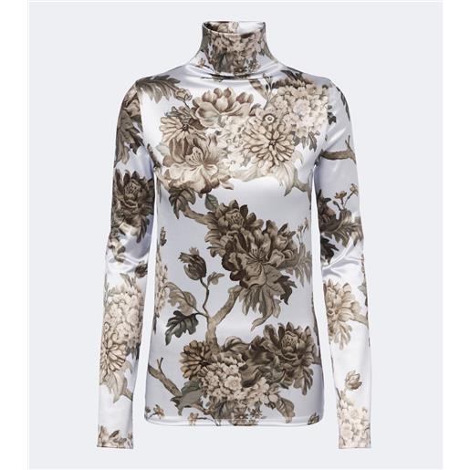 Acne Studios top a collo alto con stampa floreale