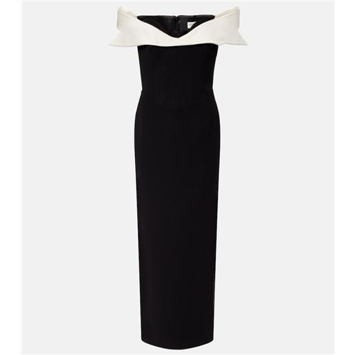 The New Arrivals Ilkyaz Ozel abito midi jacqueline con scollo bardot