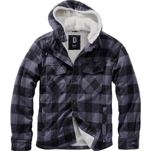 Brandit lumberjacket giacca con cappuccio, nero-grigio, 
